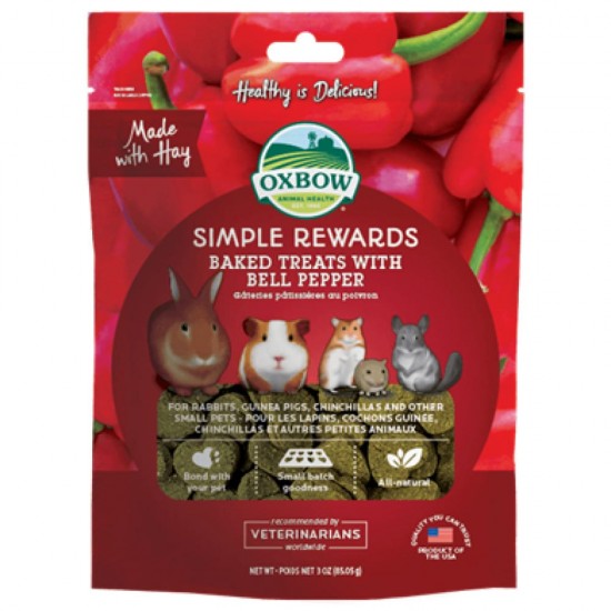 Oxbow Simple Rewards - Baked Treats with Bell Pepper - 85 gr alimento complementare per conigli e roditori 